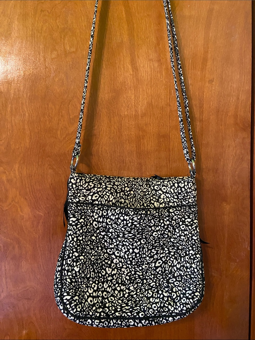 Vera Bradley Black & White Leopard-Print Crossbody Bag - Picture 5 of 6